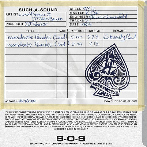 Lord Finesse & DJ Mike Smooth : Inconsiderate Females (5", Ltd)