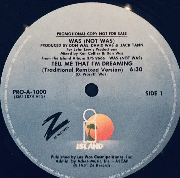 Was (Not Was) : Tell Me That I'm Dreaming (12", Promo)