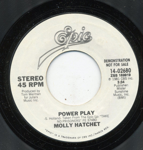 Molly Hatchet : Power Play (7", Single, Promo, Styrene)