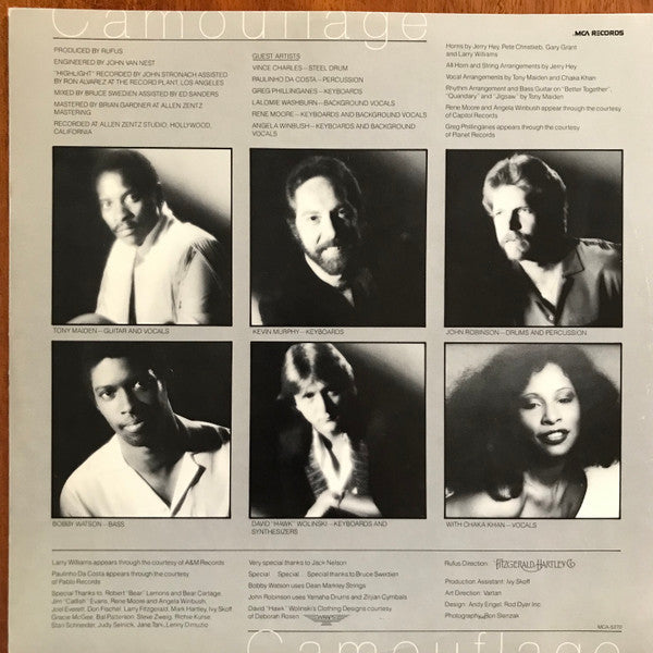 Rufus With Chaka Khan* : Camouflage (LP, Album, Pin)
