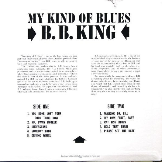 B. B. King* : My Kind Of Blues (LP, Album, Mono, Ltd, RE)