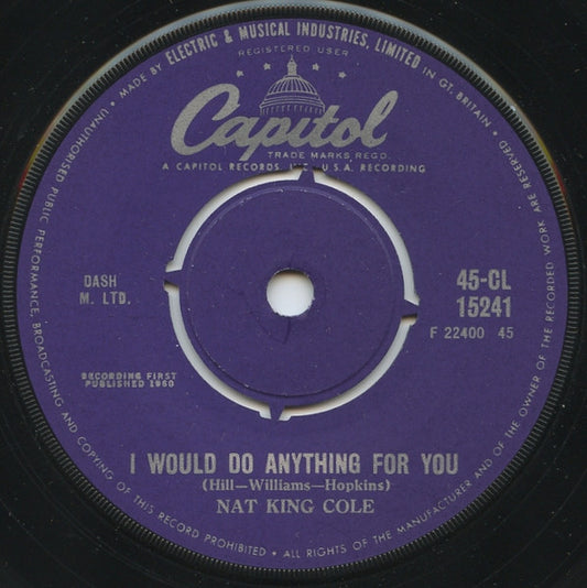 Nat King Cole : Brazilian Love Song / I Would Do Anything For You (7", Single)