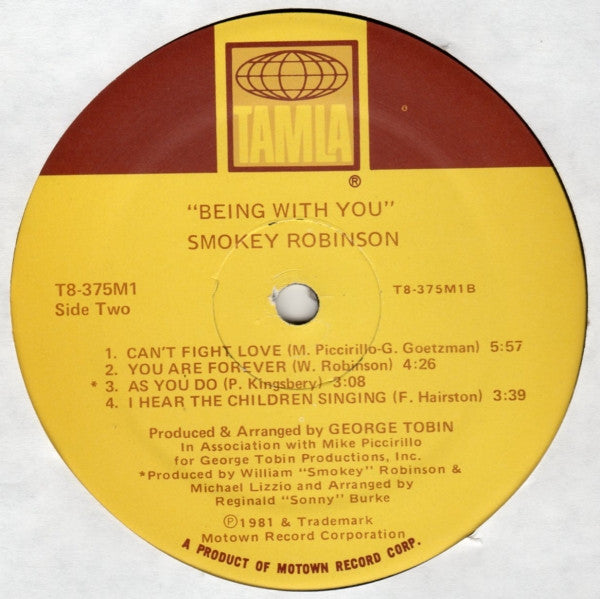 Smokey Robinson : Being With You (LP, Album)