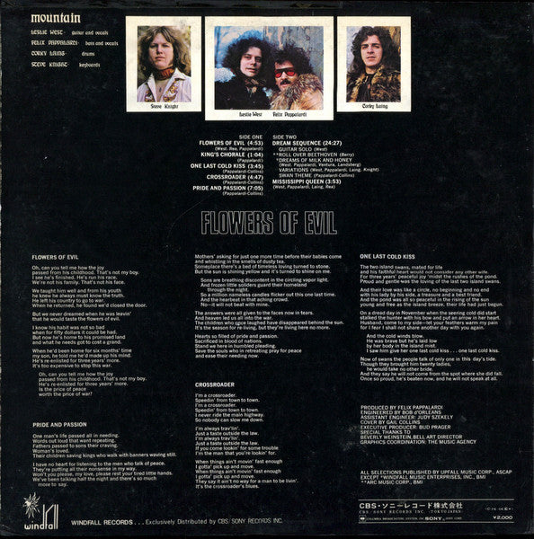 Mountain : Flowers Of Evil (LP, Album)