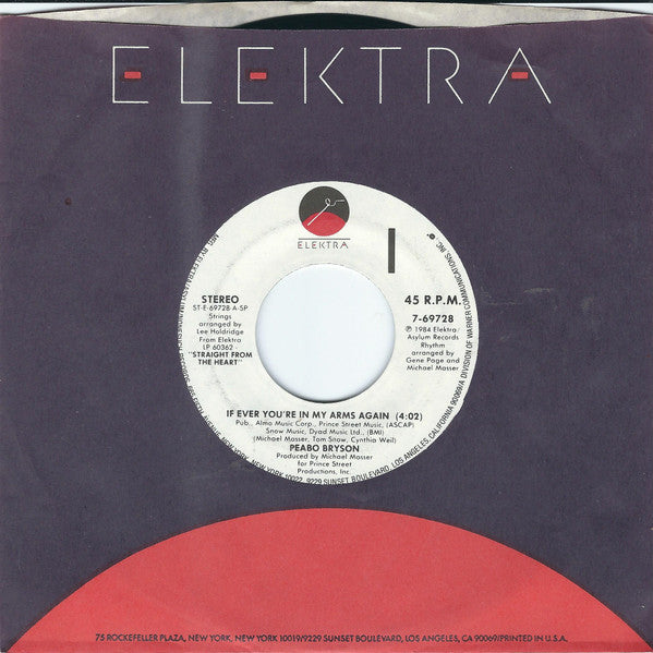 Peabo Bryson : If Ever You're In My Arms Again (7", Single, Spe)