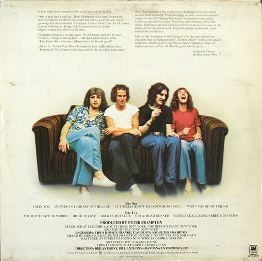 Peter Frampton : I'm In You (LP, Album)