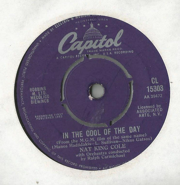 Nat King Cole : Those Lazy-Hazy-Crazy Days Of Summer (7", Single)