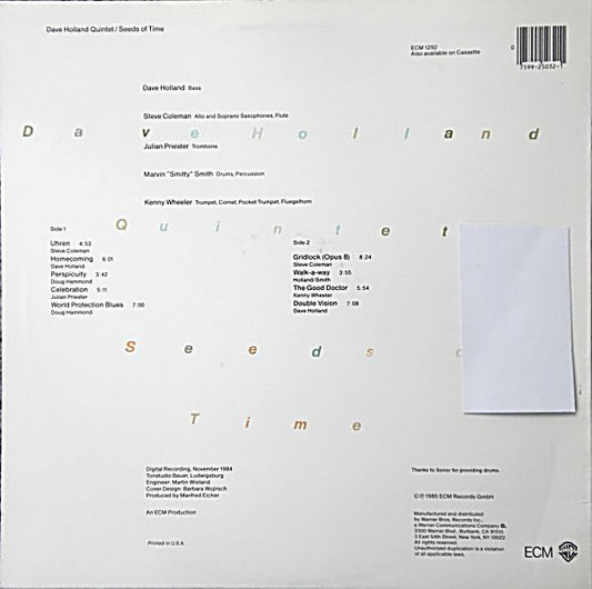 Dave Holland Quintet : Seeds Of Time (LP, Album)