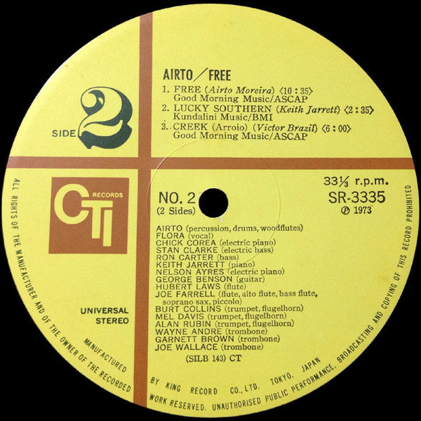 Airto* : Free (LP, Album, Gat)