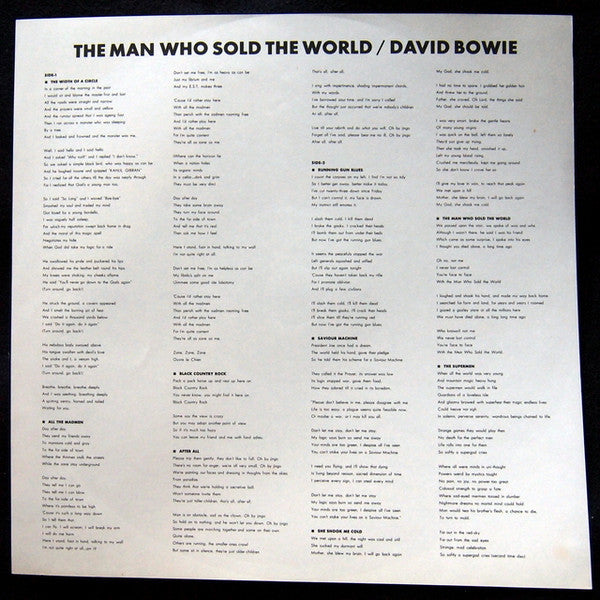 David Bowie : The Man Who Sold The World (LP, Album, Ltd, RE)