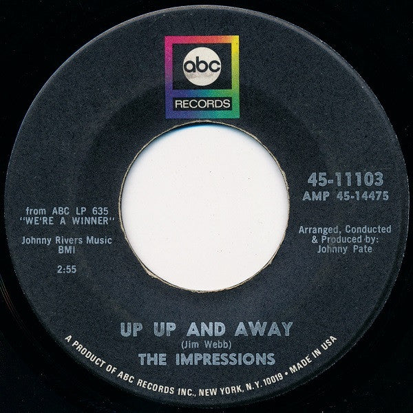 The Impressions : I Loved And I Lost / Up Up And Away (7")