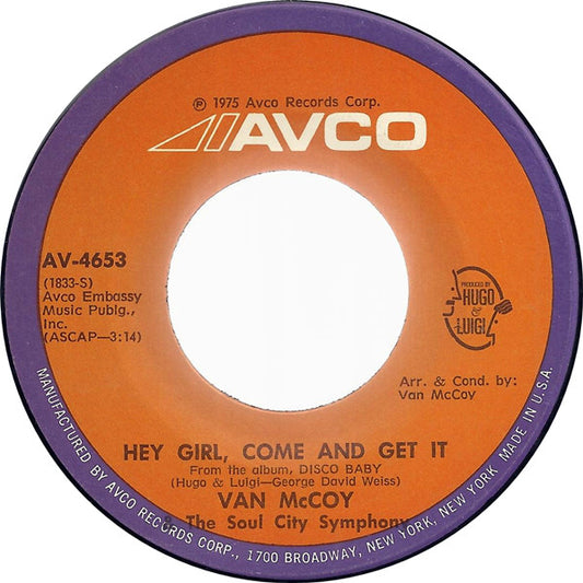 Van McCoy & The Soul City Symphony : The Hustle (7", Single)