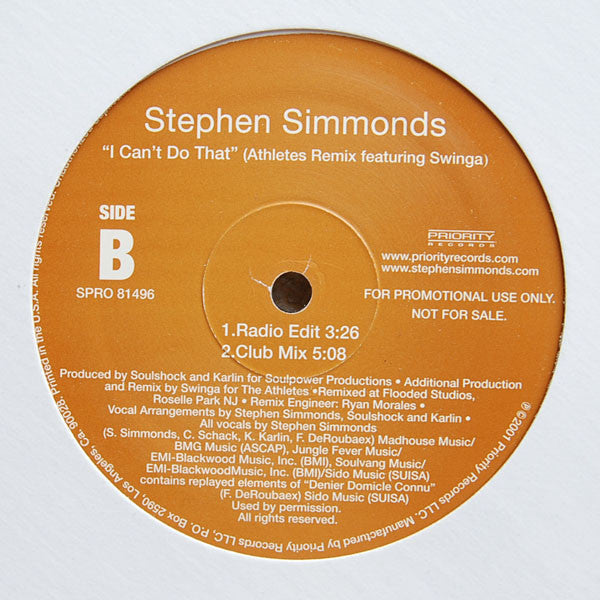 Stephen Simmonds : Alone (12", Promo)