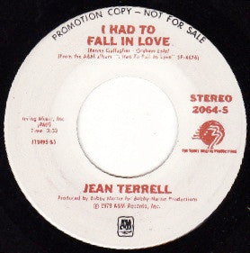 Jean Terrell : I Had To Fall In Love (7", Promo)