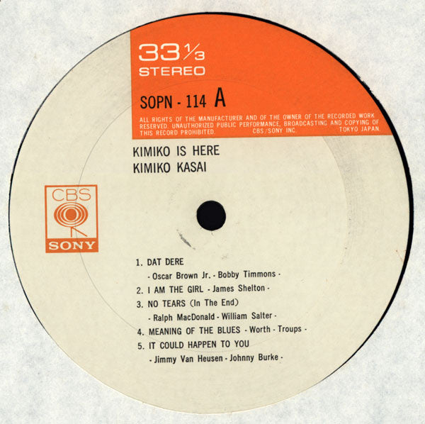 Kimiko Kasai With Cedar Walton Trio : Kimiko Is Here (LP, Album)