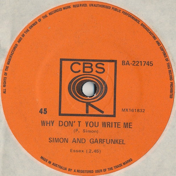 Simon And Garfunkel* : El Condor Pasa (7", Single)