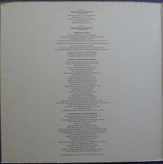 Ornette Coleman : Dancing In Your Head (LP, Album, Duo)