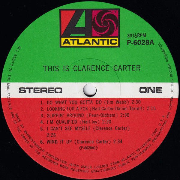 Clarence Carter : This Is Clarence Carter (LP, Album, RE)