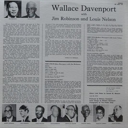 Wallace Davenport With Jim Robinson (2) And Louis Nelson (2) : Wallace Davenport With Jim Robinson And Louis Nelson (LP, Album)