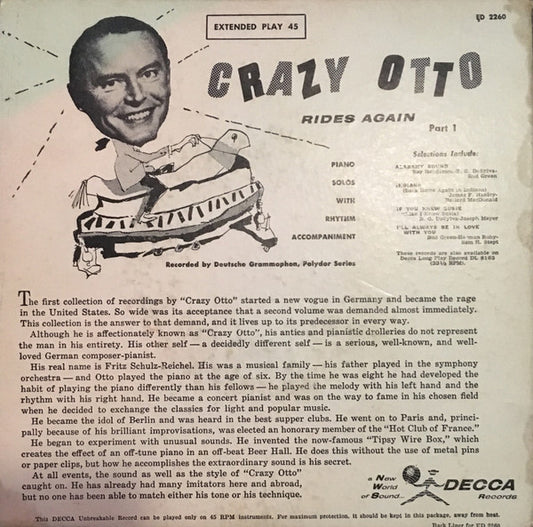 Crazy Otto* : Crazy Otto Rides Again: Part 1 (7", EP, Mono)
