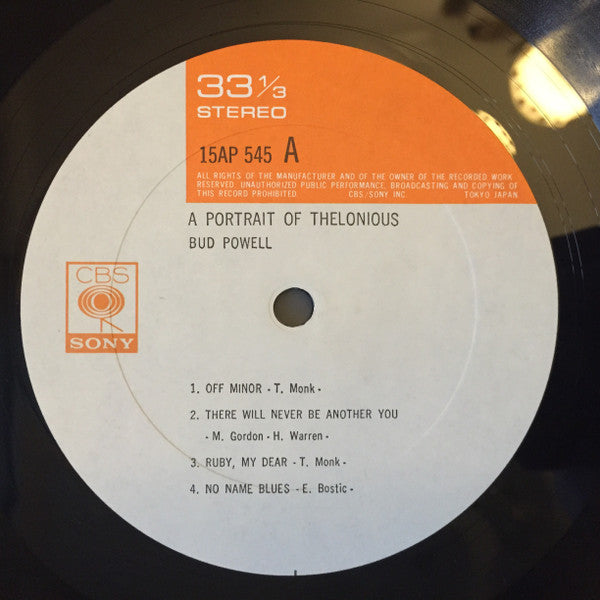 Bud Powell : A Portrait Of Thelonious (LP, Album)