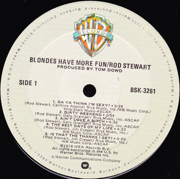 Rod Stewart : Blondes Have More Fun (LP, Album, Mon)
