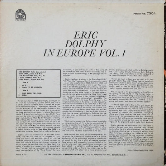 Eric Dolphy : In Europe, Vol. 1 (LP, Album, Mono, RE)