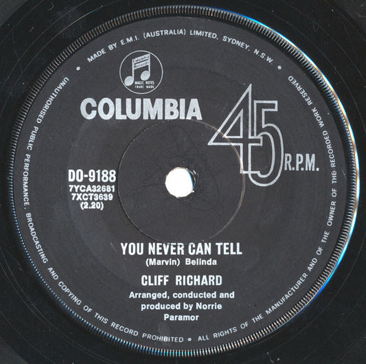 Cliff Richard : Goodbye Sam, Hello Samantha / You Can Never Tell (7", Single, Mono)