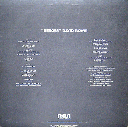 David Bowie : "Heroes" (LP, Album, Wad)