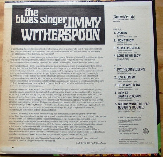 Jimmy Witherspoon : The Blues Singer (LP, Album)