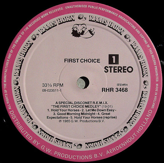 First Choice : The First Choice Medley (A Special Disconet R.E.M.I.X.) (12", RE)