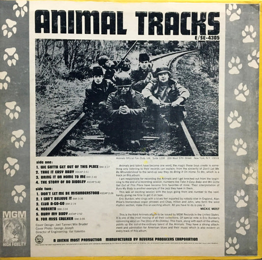 The Animals : Animal Tracks (LP, Album)