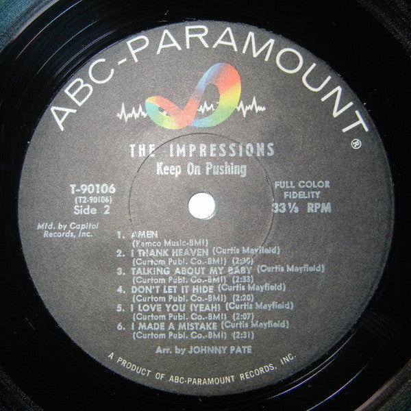 The Impressions : Keep On Pushing (LP, Album, Mono, Club)