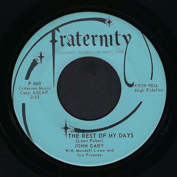 John Gary With Mundell Lowe And His Friends : Thank The Lord / The Rest Of My Days (7", Single, Ind)