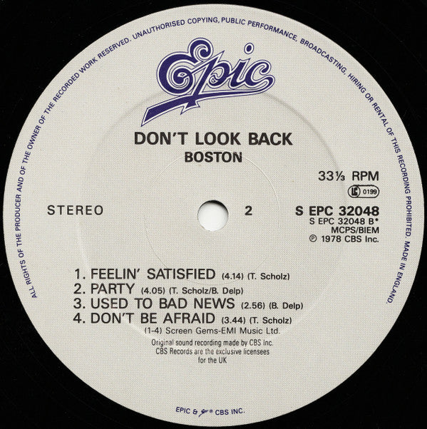 Boston : Don't Look Back (LP, Album, RE)