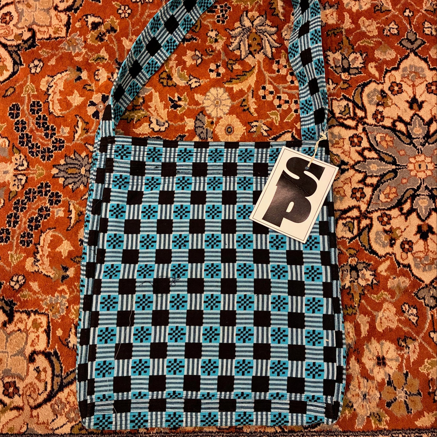 SP - Upcycled Heavy Duty Record Bag (Blue x Black woven)