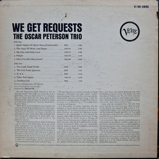 The Oscar Peterson Trio - We Get Requests (LP, Album, Stereo) (Very Good Plus (VG+))