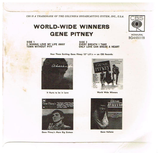 Gene Pitney - World Wide Winners (7", 45 RPM, EP, Mono) (Very Good (VG))