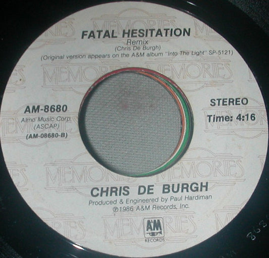 Chris De Burgh - The Lady In Red / Fatal Hesitation (Remix) (7", 45 RPM, Single) (Very Good (VG))