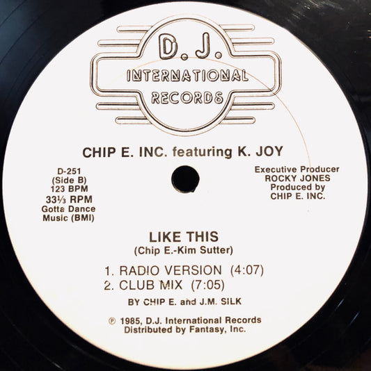 Chip E., K. Joy - Like This (12", 33 ⅓ RPM) (Very Good Plus (VG+))