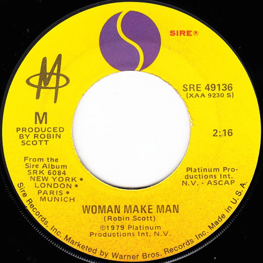 M - Moonlight And Muzak (7", 45 RPM, Single) (Very Good (VG))