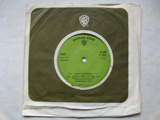Faces - Cindy Incidentally (7", Single, 45 RPM) (Very Good (VG))