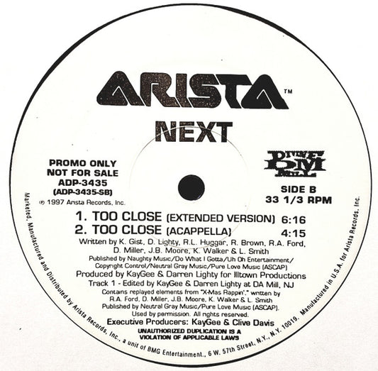 Next - Too Close (12", 33 ⅓ RPM, Promo) (Very Good Plus (VG+))