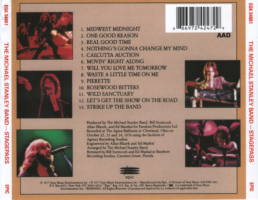 Michael Stanley Band - Stage Pass (CD, RE) (Very Good (VG))