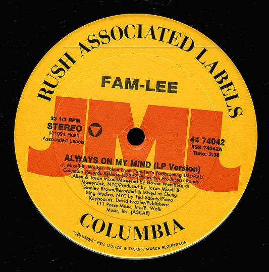 Fam-Lee - Always On My Mind (12", 33 ⅓ RPM) (Very Good Plus (VG+))