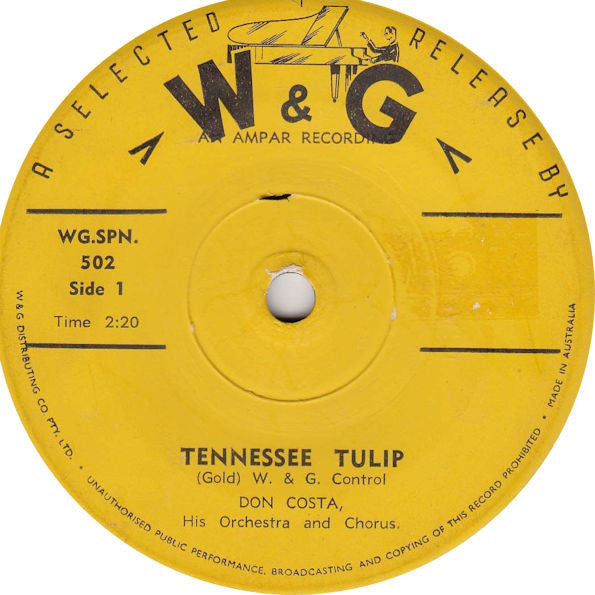 Don Costa, Don Costa's Orchestra And Chorus - Tennessee Tulip (7", 45 RPM, Single) (Good Plus (G+))