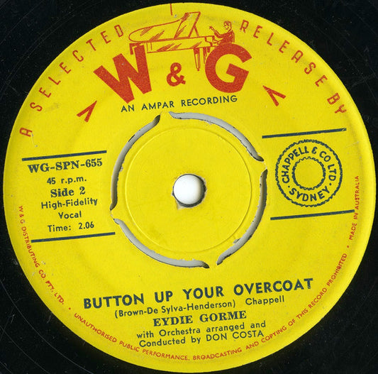 Eydie Gormé - You Need Hands / Button Up Your Overcoat (7", 45 RPM, Single) (Very Good (VG))