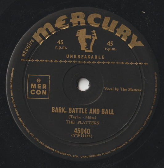 The Platters - Only You (And You Alone) (7", 45 RPM, Single) (Good Plus (G+))