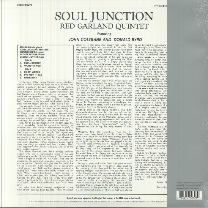 The Red Garland Quintet - Soul Junction (LP, Album, RE) (Mint (M))