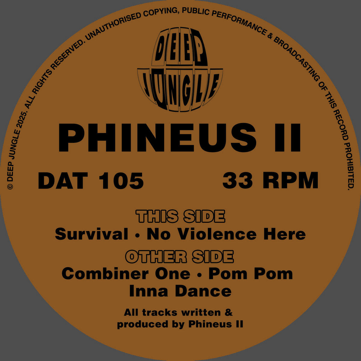 Phineus II - Combiner One / Pom Pom Inna Dance / Survival / No Violence Here (12") (Mint (M))